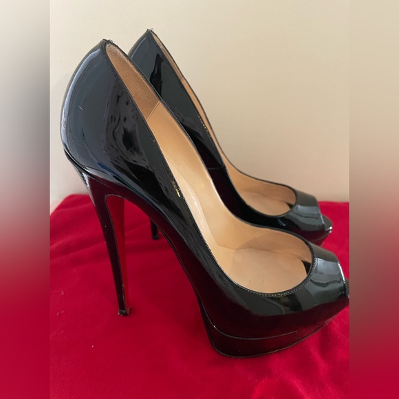 Christian Louboutin Shoes - Black Christian Louboutin Peep Toe Pump,size 39 gentle use
